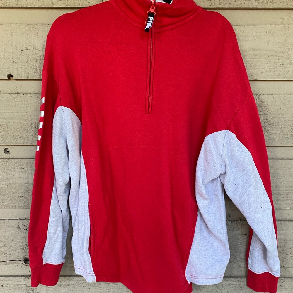 VS Pink Oversized Quarter Zip Jacket